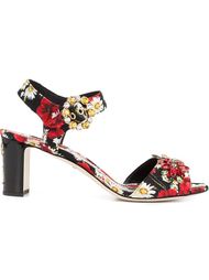 декорированные босоножки с цветочным принтом Dolce &amp;amp; Gabbana