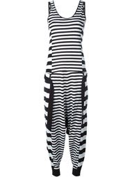 multi stripe drawstring waist sleeveless jumpsuit Y-3