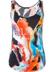 топ с мраморным узором Balmain