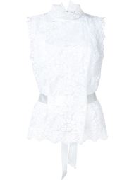 belted lace top Oscar de la Renta