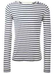 striped boat neck relaxed fit jumper Nudie Jeans Co