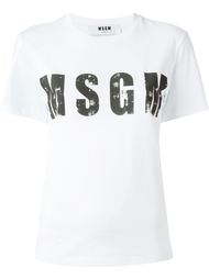 футболка с принтом логотипа   MSGM