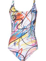 abstract print swimsuit Jeremy Scott