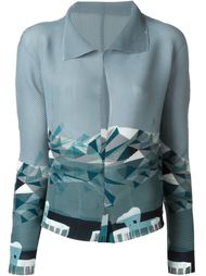 pleated geometric print fitted jacket Issey Miyake Cauliflower