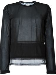 semi sheer panel trim detail long sleeve T-shirt Comme Des Garçons Comme Des Garçons