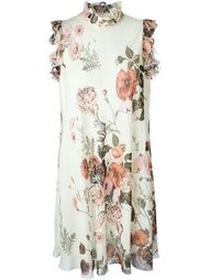 floral print ruffle neck and sleeve shift dress Giambattista Valli