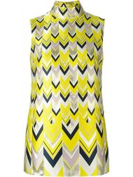 chevron jacquard high neck tank top Giambattista Valli