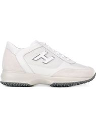 tonal panel logo patch lace up sneakers Hogan