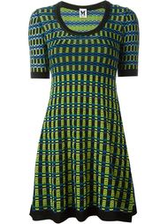 contrast trim plaid knitted dress M Missoni