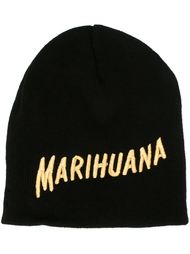 'Marihuana' logo print beanie Palm Angels