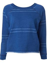 frayed hem striped boat neck jumper NSF