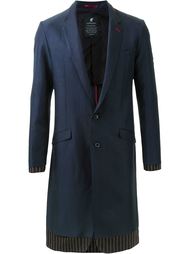 contrast panel long single breasted jacket Loveless