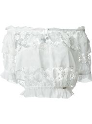 топ с прозрачными панелями и вышивкой Just Cavalli