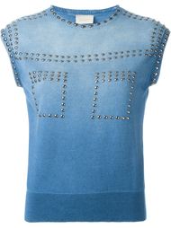 faded stud detail knitted tank top Laneus