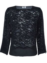 front open lace panel blouse Sonia By Sonia Rykiel