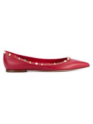 Rolling Rockstud Leather Ballerina Flats Valentino Garavani