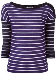 button detail striped boat neck jumper Sonia By Sonia Rykiel