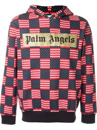 stars and stripes pattern logo print hoodie Palm Angels
