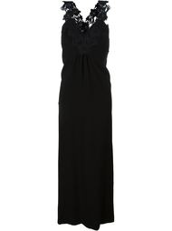 embroidered lace panel v neck maxi dress Sonia By Sonia Rykiel