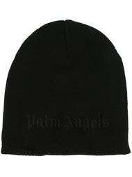 ribbed embroidered logo beanie Palm Angels
