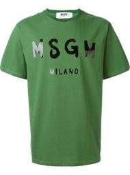 футболка с принтом логотипа   MSGM