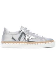 sole cord trim glossy lace up sneakers Hogan Rebel