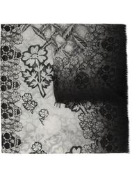 'Block Print Daisy Skull' scarf Alexander McQueen