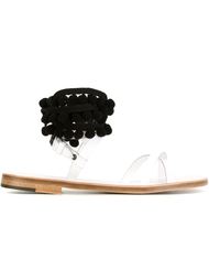 'Anna' pompom wrap around strappy sandals Alvaro Gonzalez