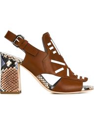 босоножки на контрастном каблуке  Pollini
