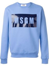 толстовка с принтом логотипа   MSGM