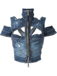 джинсовый топ с вырезными деталями Dsquared2