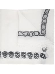 macrame skull border scarf Alexander McQueen