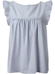 ruffle sleeve pleated pinstriped tank top Paul &amp;amp; Joe