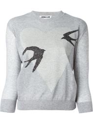 glitter heart and swallow jumper McQ Alexander McQueen