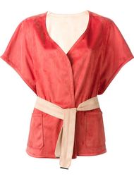 'Alcantara' tie wrap kimono style gilet Urbancode