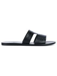 Textured Leather Slides Ancient Greek Sandals