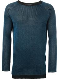 ribbed contrast collar jumper Laneus