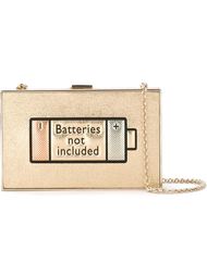 клатч с принтом батарейки Anya Hindmarch