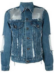 cut-out distressed denim jacket Off-White