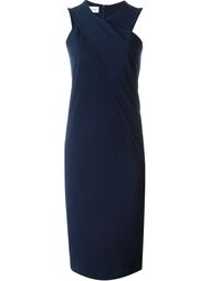 cross drape fitted midi 'Hallon' dress By Malene Birger