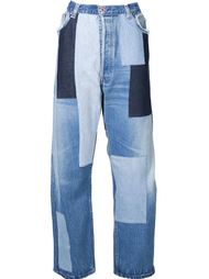 wide-leg patchwork jeans Off-White