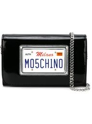 number plate crossbody bag Moschino