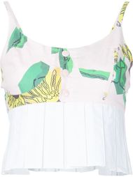 sunflower print bustier top Julien David