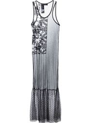прозрачное длинное платье с вышивкой Haider Ackermann