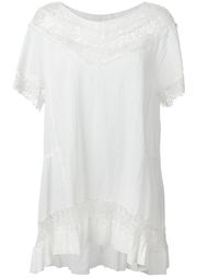 lace panel detail crepe T-shirt P.A.R.O.S.H.