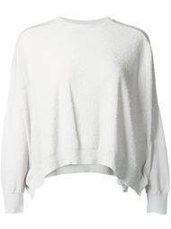 textured contrast shoulder panel batwing jumper Astraet