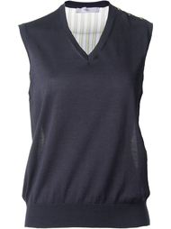shoulder button detail contrast back tank top Astraet