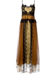 платье с кружевными вставками  Alberta Ferretti