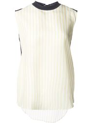 striped contrast slashed back tank top Astraet