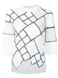 lace and crochet patchwork sweater Oscar de la Renta